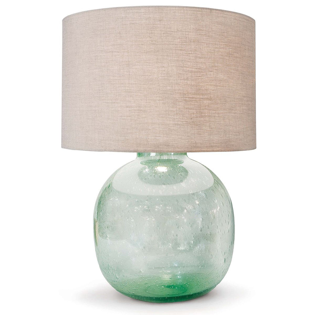Turquoise Seeded Glass Table Lamp